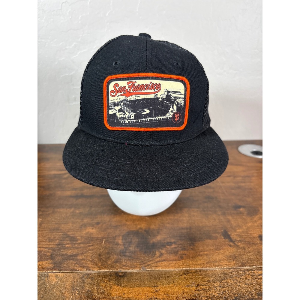 San Francisco Giants Ghirardelli Oracle Park Stadium Trucker Hat Black Snapback